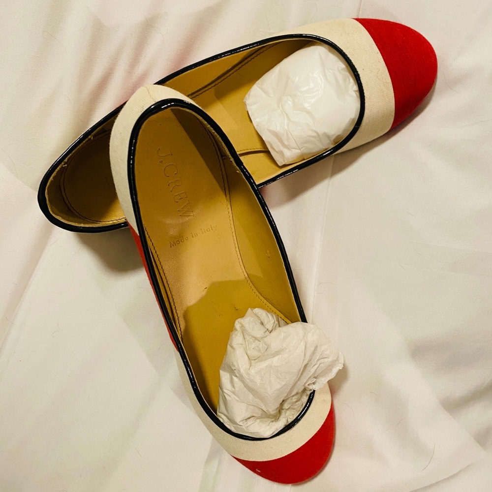 J crew striped Nora ballet flat